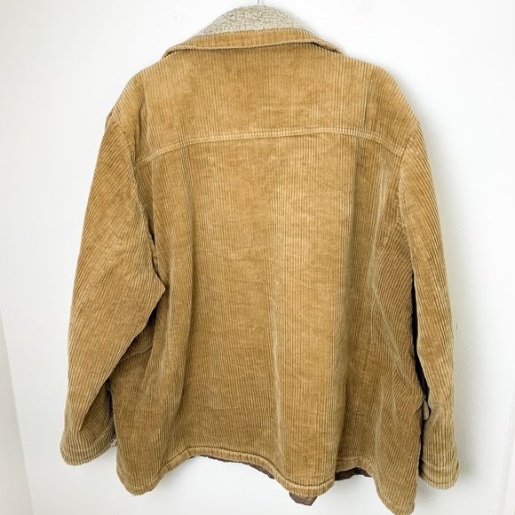 Vintage Gloria Vanderbilt tan corduroy sherpa collar quilted liner coat 2X - Picture 9 of 10